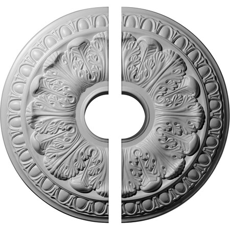 Ekena Millwork Colton Ceiling Medallion, Two Piece (Fits Canopies up to 4 3/4"), 15 3/4"OD x 3 1/2"ID x 1 1/2"P CM15CN2-03500